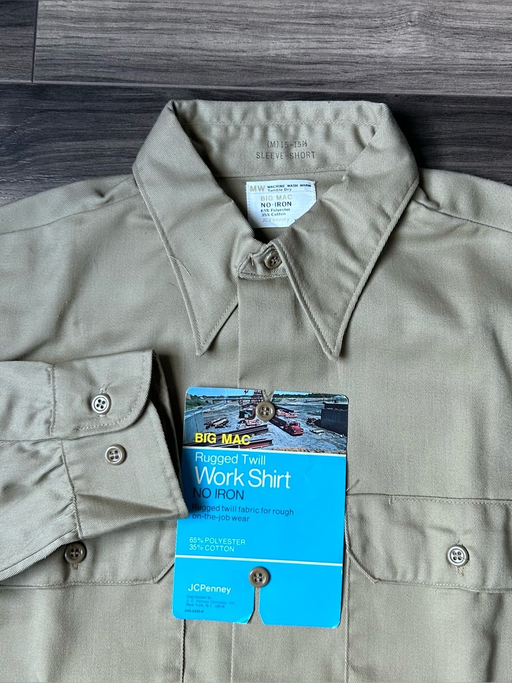 Vintage 70s JCPenney Big Mac Work Shirt Garage Mechanic Workwear USA Medium New